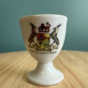 Vintage Union Of South Africa Ceramic Egg Cup With Coat Of Arms Through Unity, S